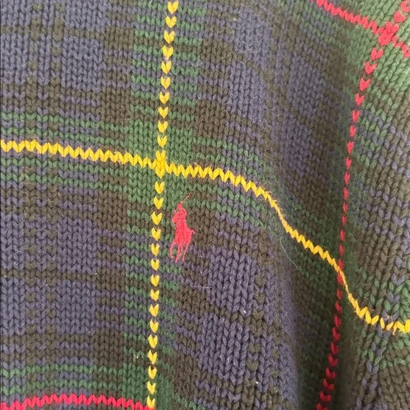 Vintage 80’s 90’s Polo Country Estate by Ralph Lauren Plaid Sweater Size XL - Picture 7 of 9